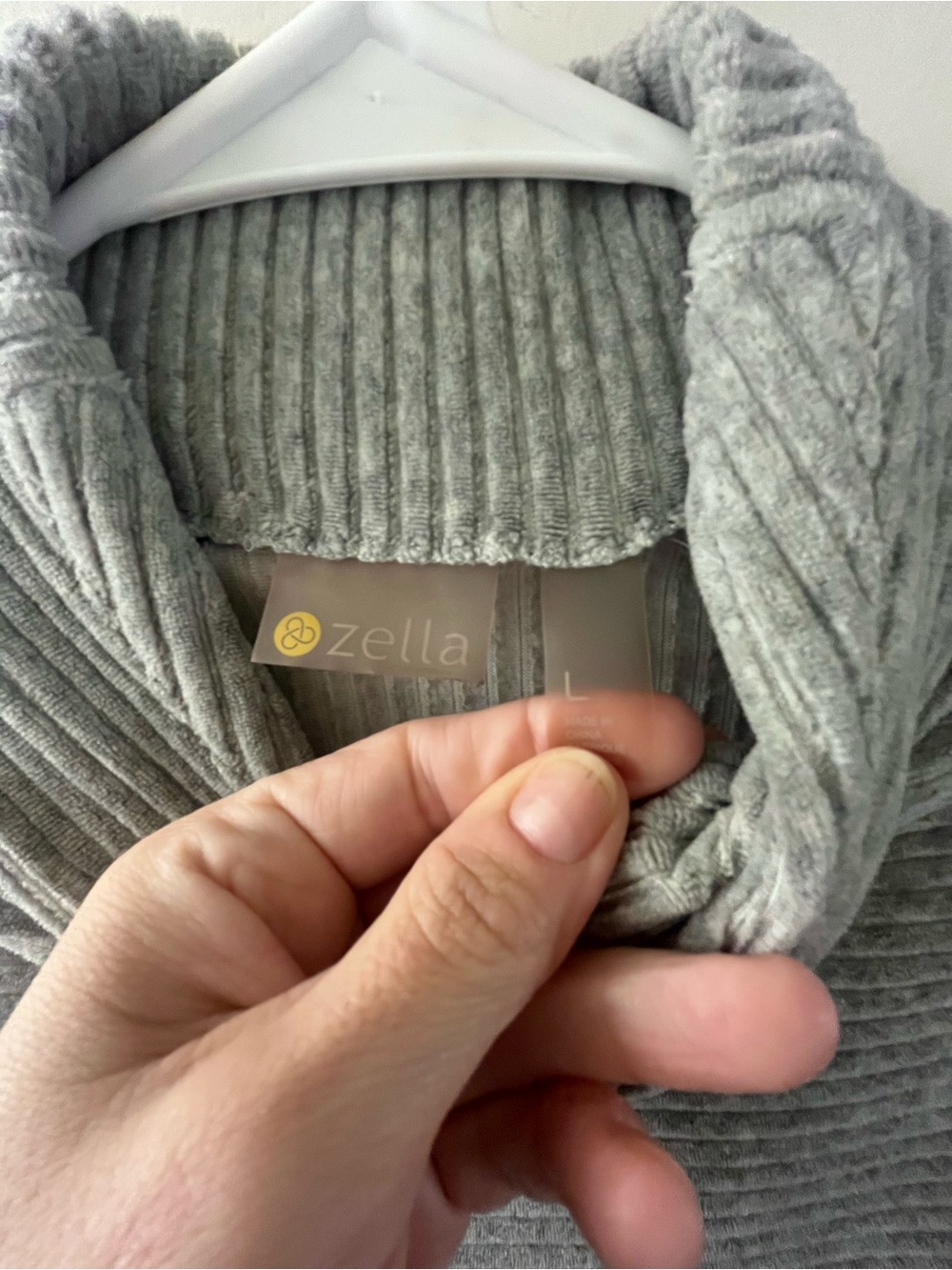 Zella Cozy Ribbed Turtleneck Sweater - Light Gray - Picture 4 of 7